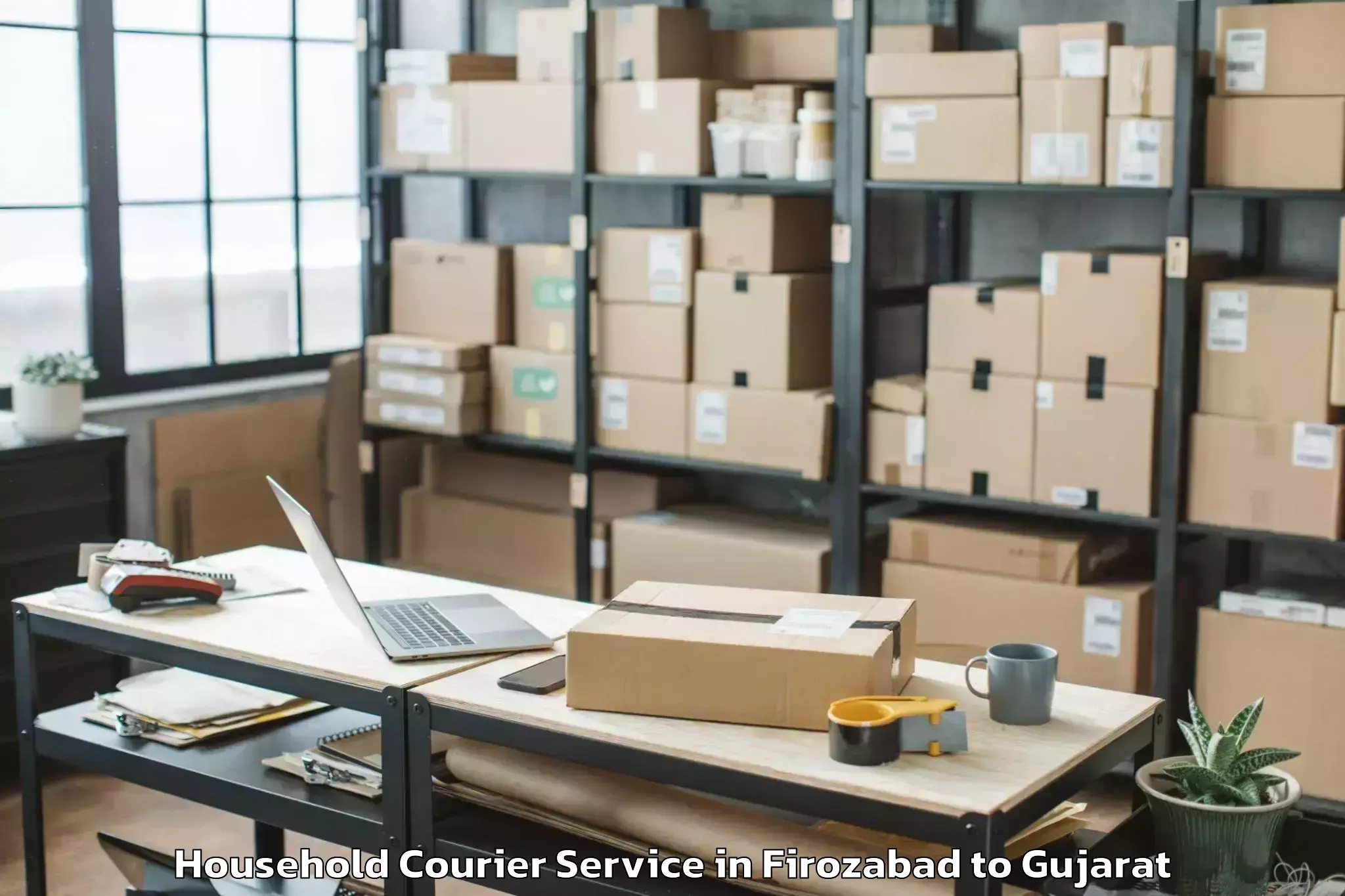 Book Firozabad to Malpur Household Courier Online